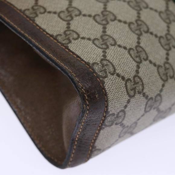 GUCCI GG Supreme Web Sherry Line Clutch Bag PVC Beige Red 89 01 002 Auth yk12307 - Picture 14 of 16